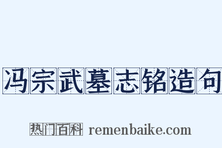冯宗武墓志铭造句是什么意思的图片